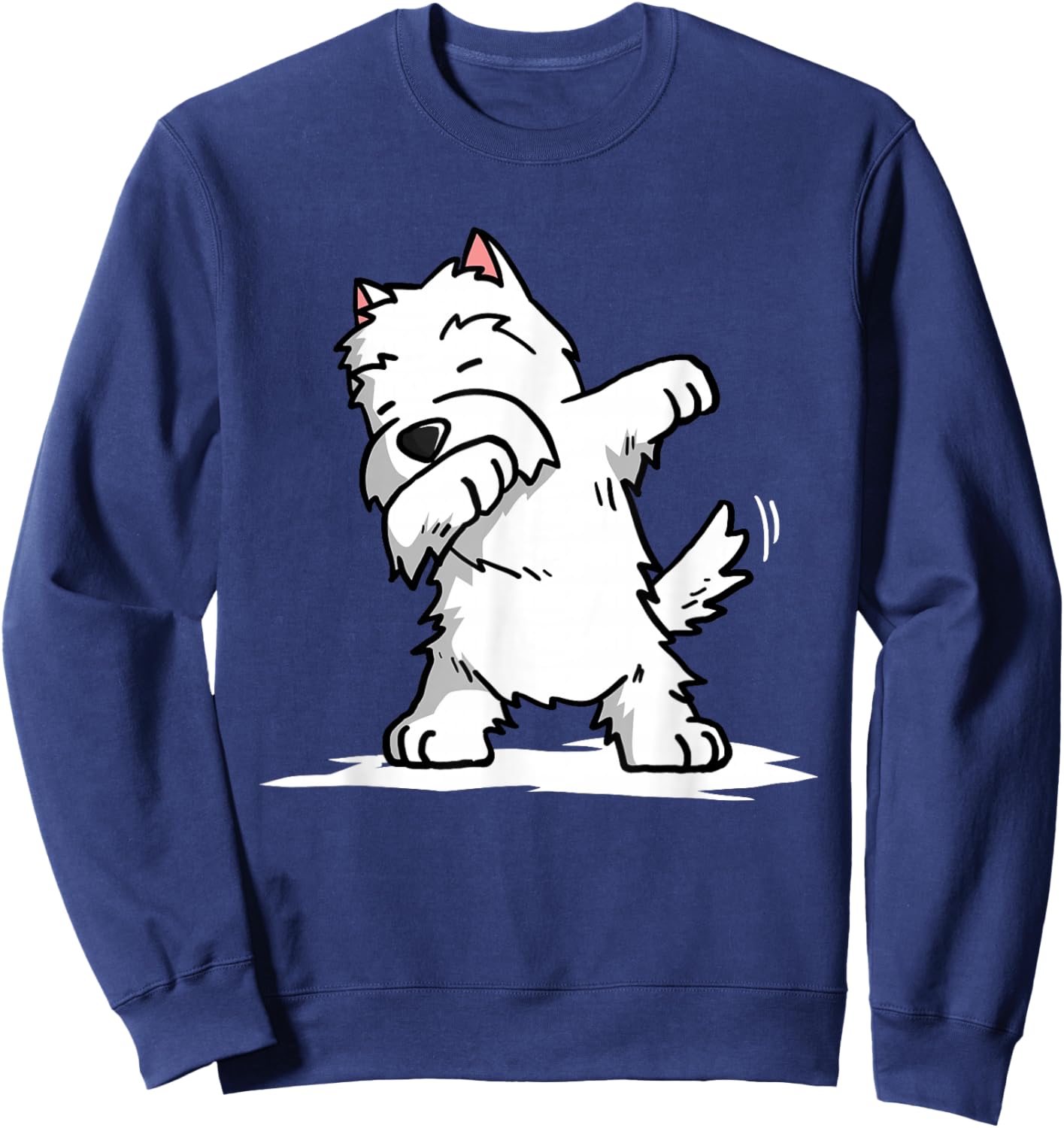 Dabbing Westie Funny West Highland White Terrier Sweatshirt - Sweatshirt | Navy