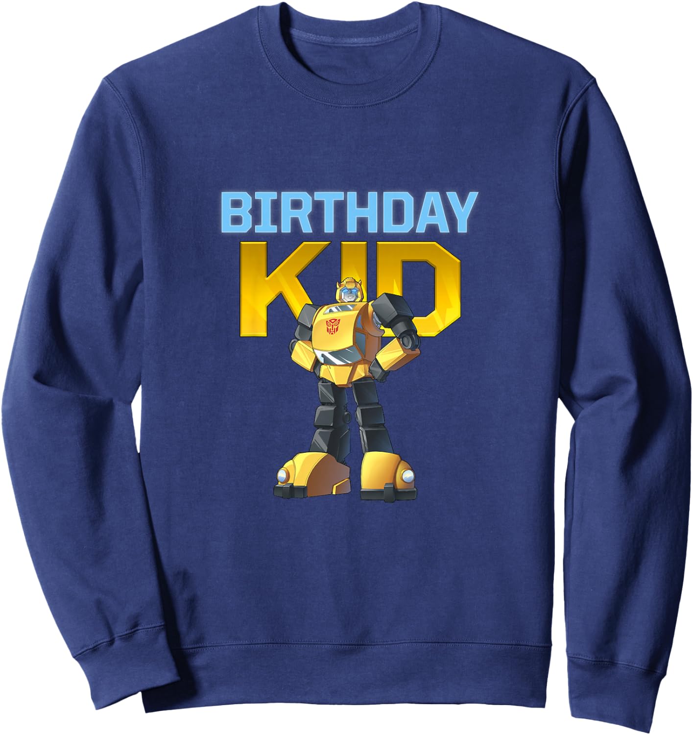 Kids Transformers Birthday Kid Bumblebee Shiny Big Poster Youth Sweatshirt - Sweatshirt | Navy