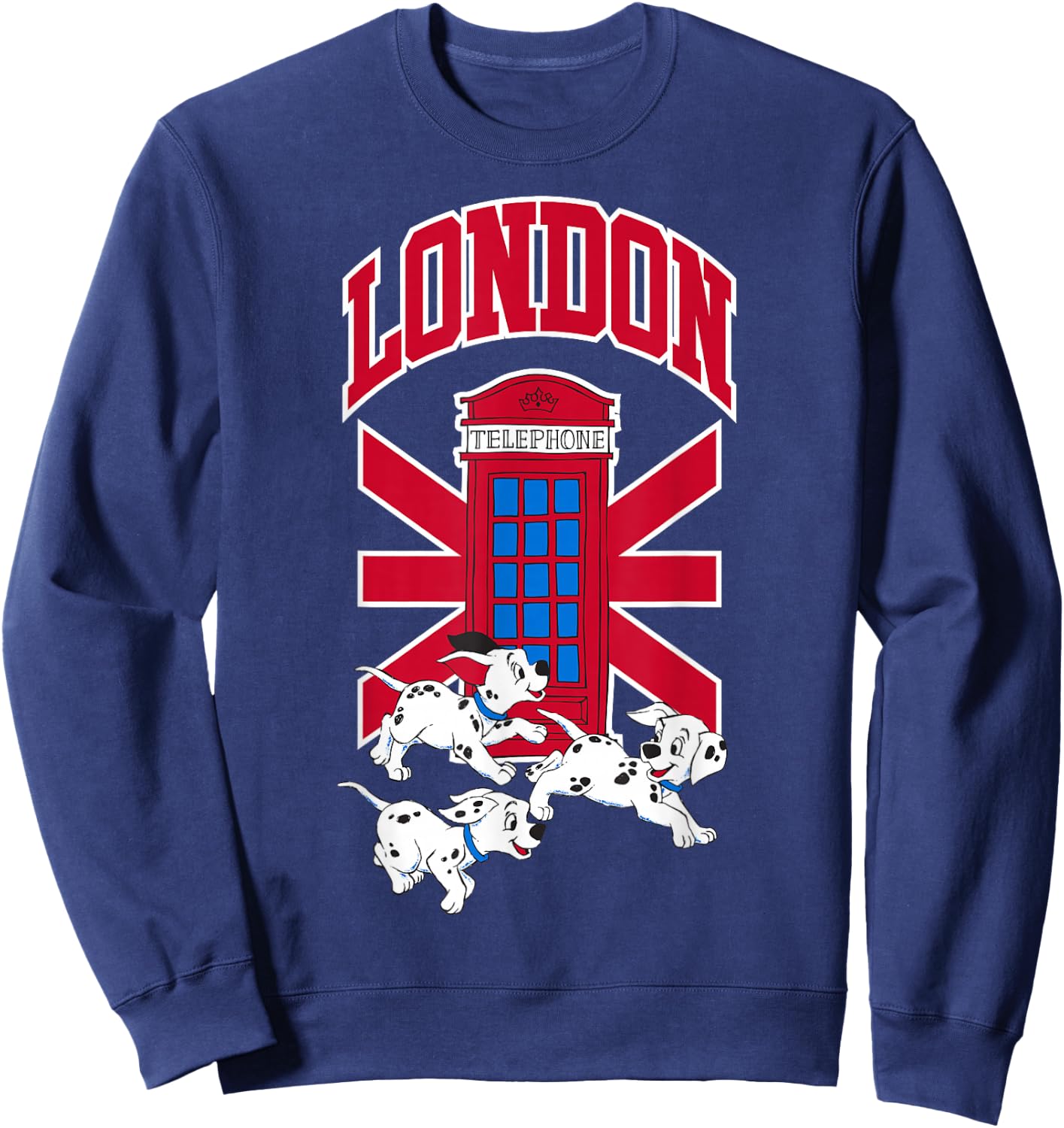 Disney 101 Dalmatians London Telephone Playful Puppies Sweatshirt - Sweatshirt | Navy