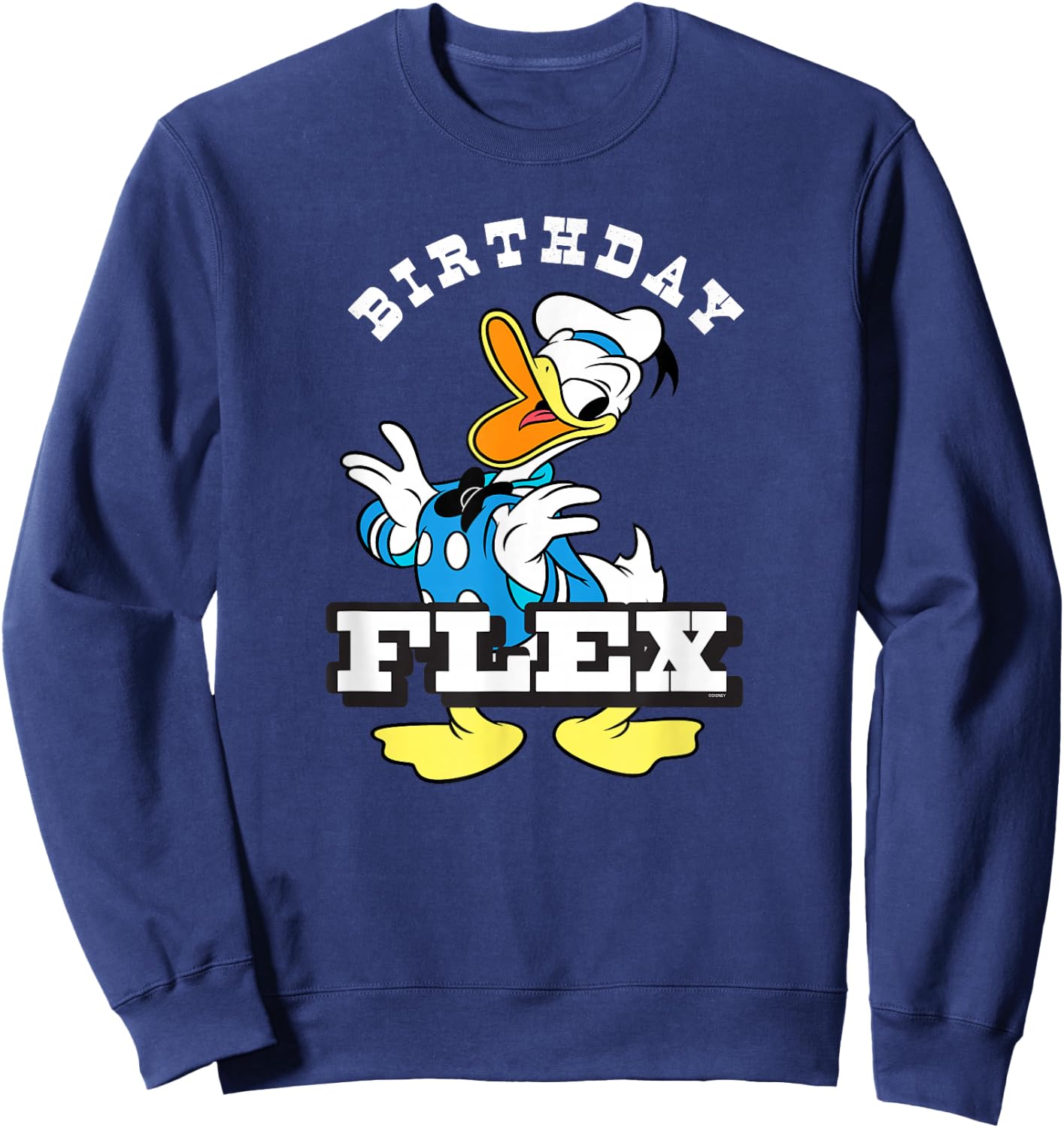 Disney Donald Duck Classic Vintage Retro Birthday Flex Sweatshirt - Sweatshirt | Navy