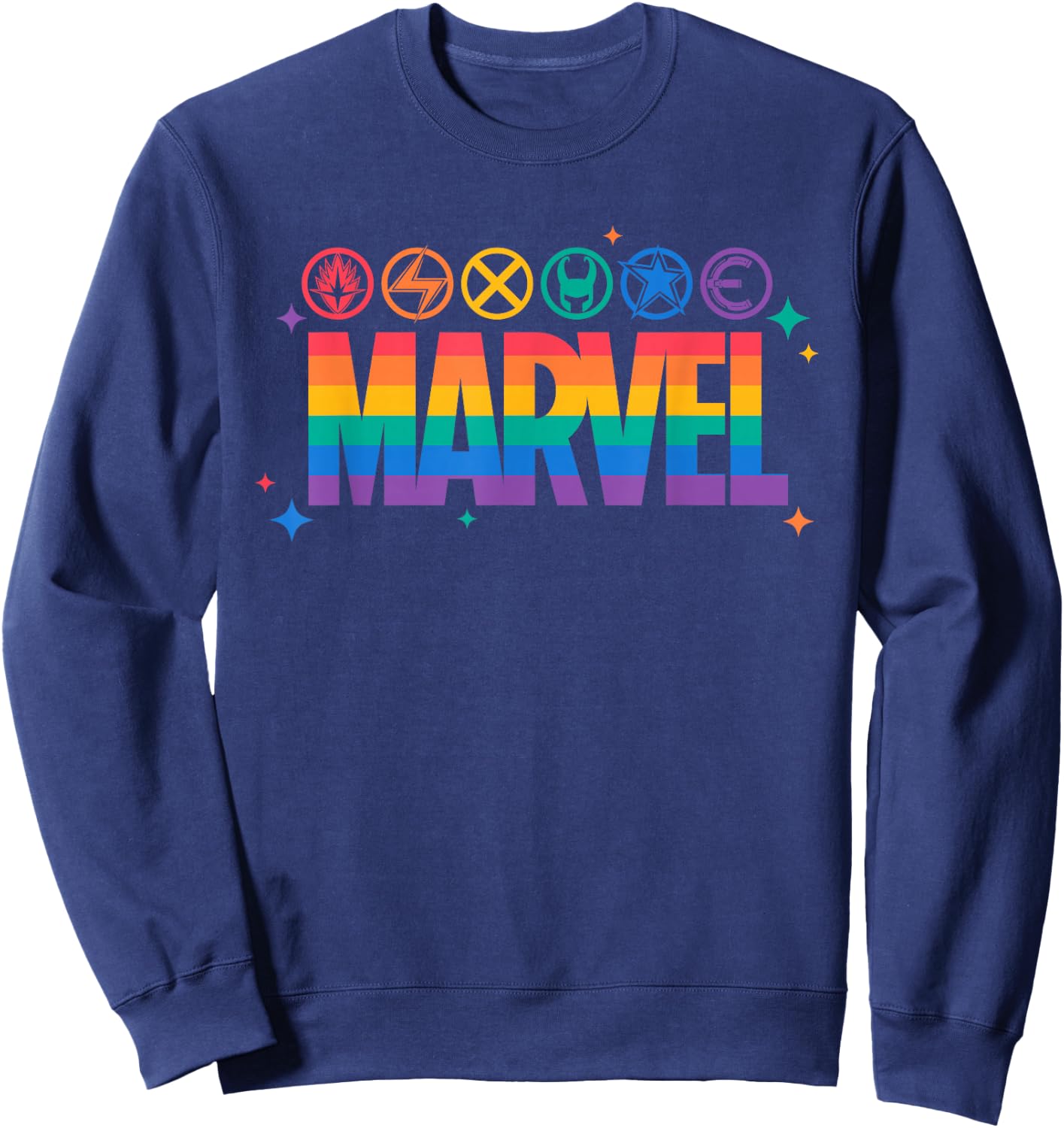Marvel Pride Rainbow Logo Proud Heroes Symbols Sweatshirt - Sweatshirt | Navy