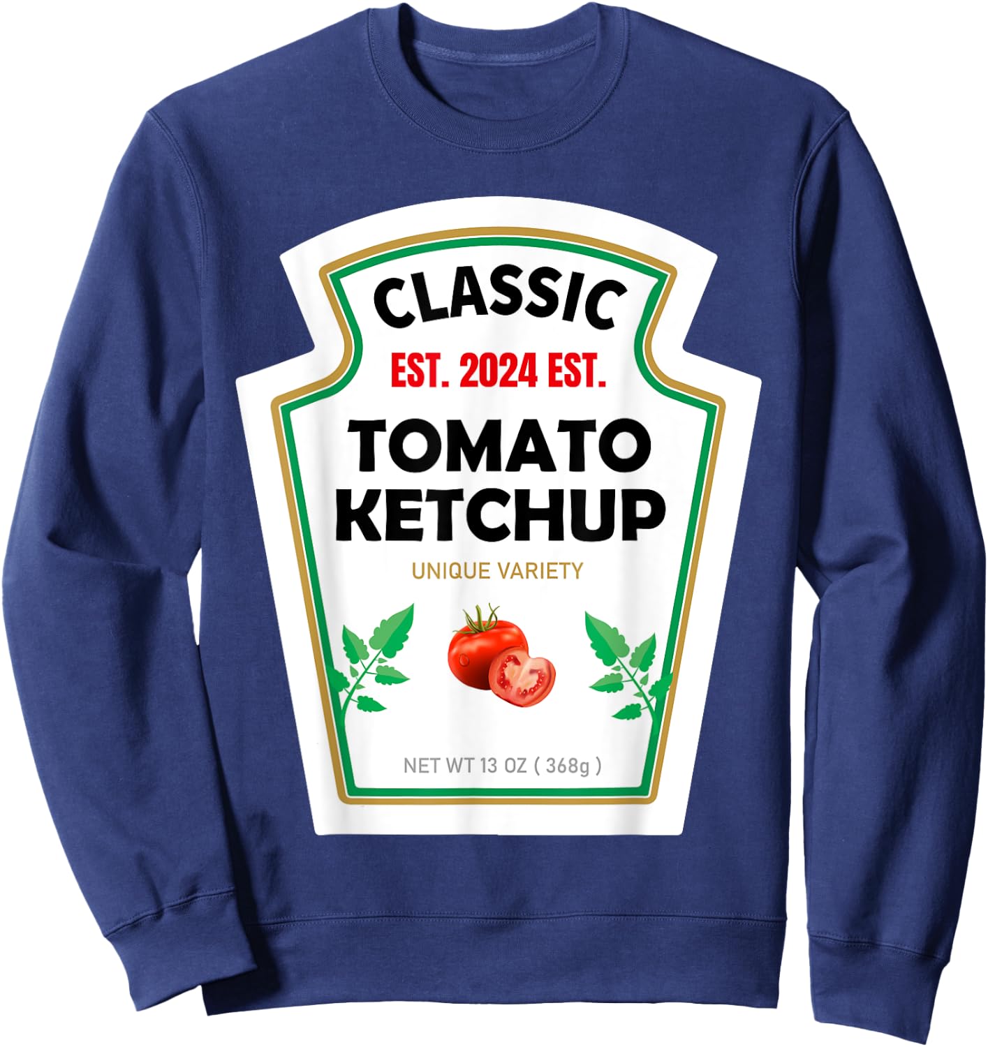 Red Ketchup DIY Costume Matching Couples Groups Halloween Sweatshirt - Sweatshirt | Navy