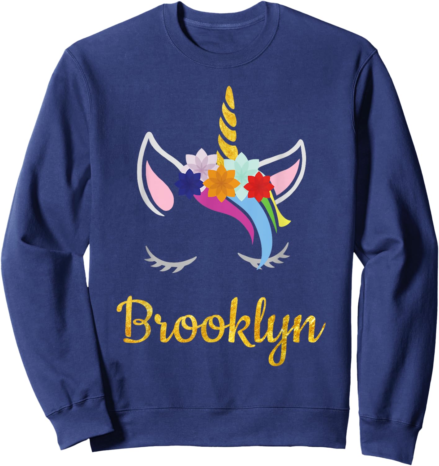 Brooklyn Unicorn Name Shirt for Brooklyn Sweatshirt - Sweatshirt | Navy