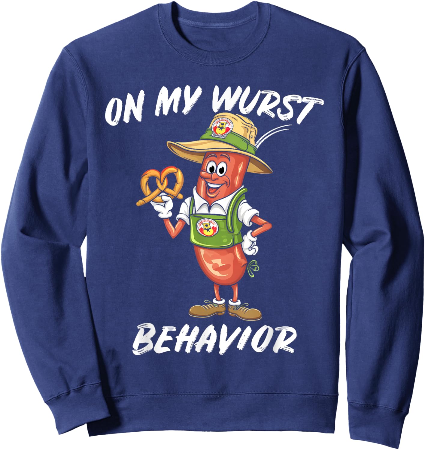 Oktoberfest On My Wurst Behavior Gift: Boys & Graphic Sweatshirt - Sweatshirt | Navy