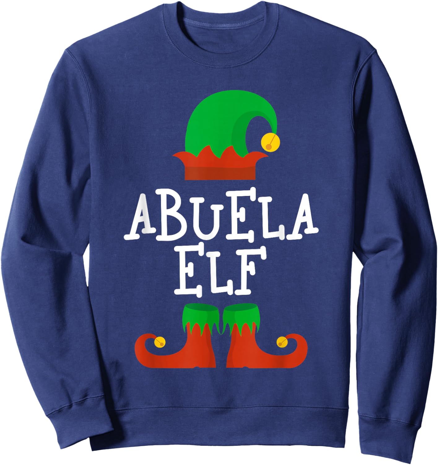 Family I'm The Abuela Elf Christmas Pajama Matching Funny Sweatshirt - Sweatshirt | Navy