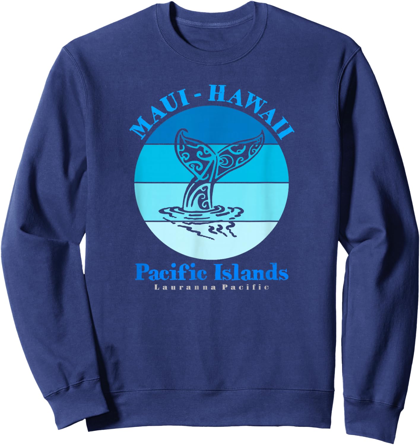 Maui Hawaii Ocean Whale Tail Sweatshirt - Sweatshirt | Navy