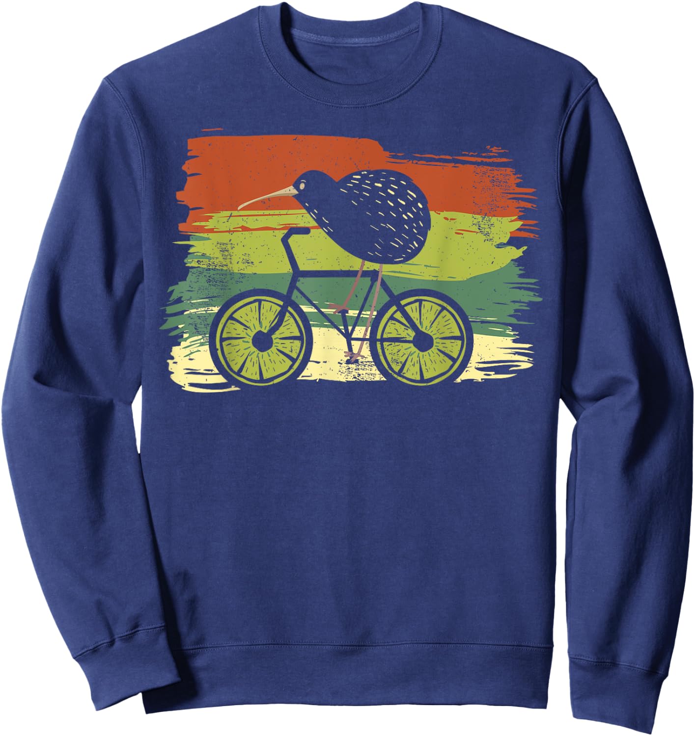 Cycle New Zealand Funny Kiwi on a Bicycle Design Idea design Sweatshirt - Sweatshirt | Navy