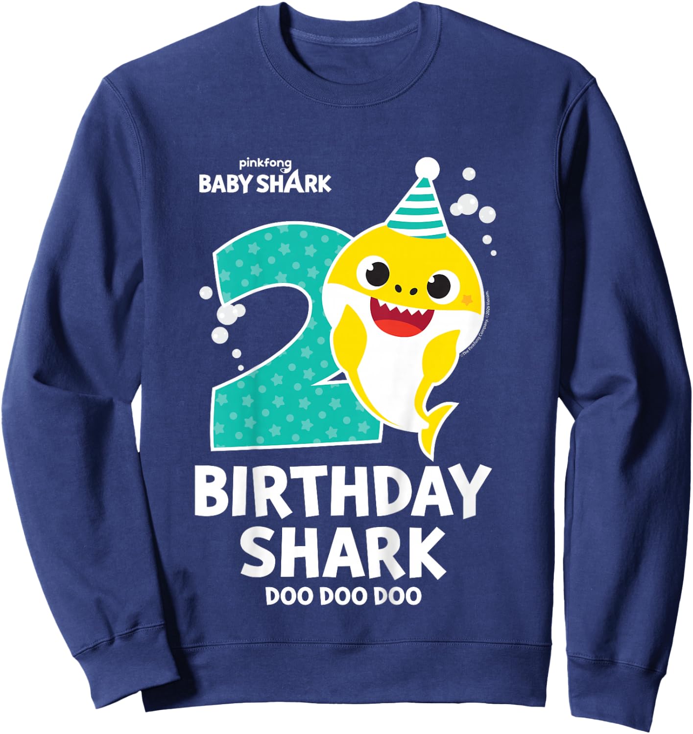 Offizieller Baby Shark Birthday Shark Alter 2 Sweatshirt - Sweatshirt | Navy