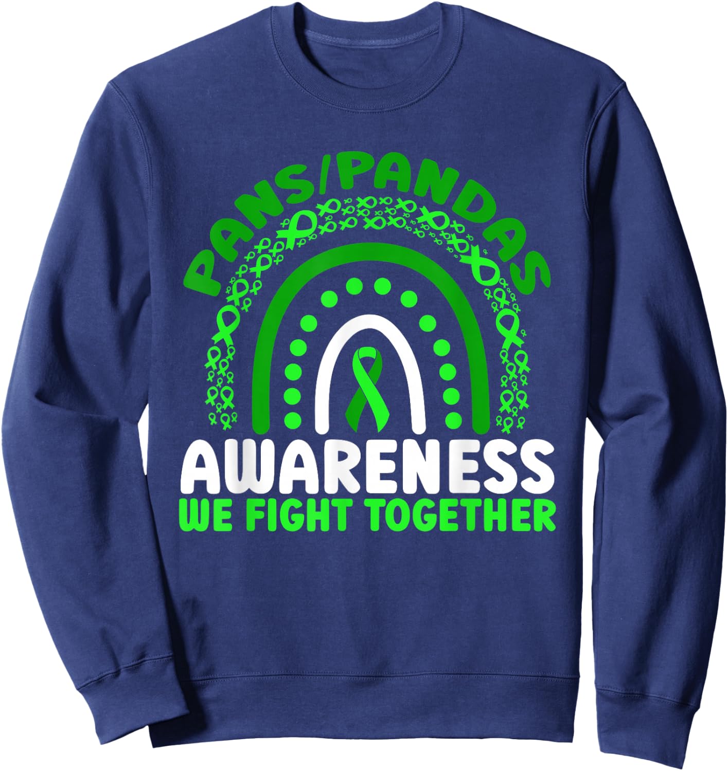PANS-PANDAS Awareness We Fight Together Rainbow Sweatshirt - Sweatshirt | Navy