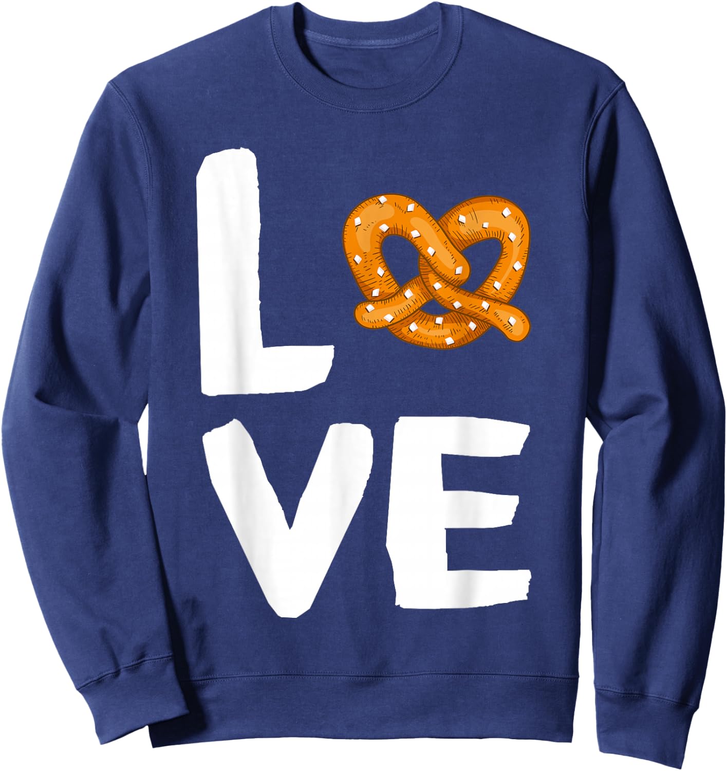 I Love Pretzels for Pretzel Day Funny Office Wear Gifts Sweatshirt - Sweatshirt | Navy