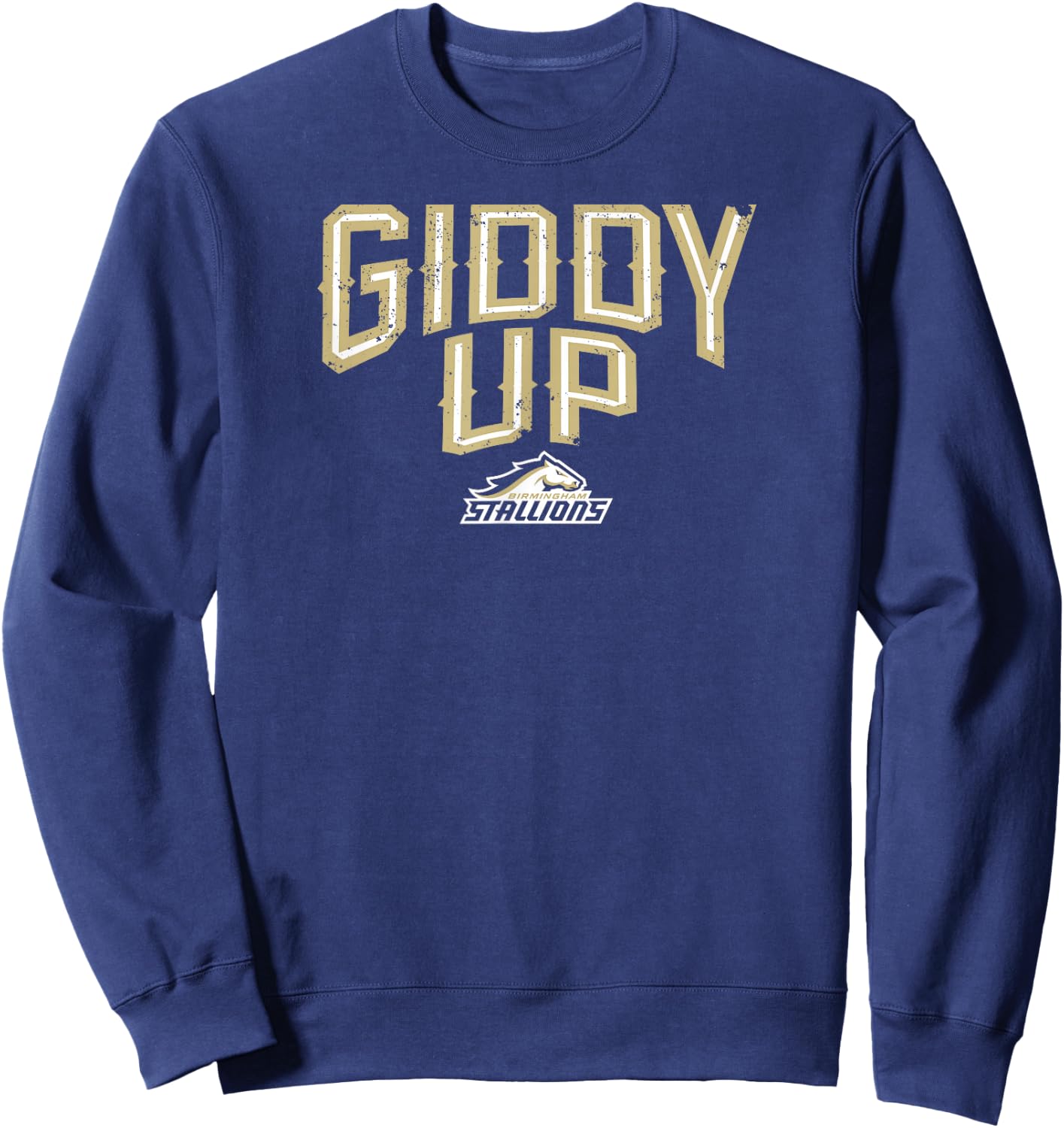 Birmingham Stallions UFL - Giddy Up - Birmingham Football Sweatshirt - Sweatshirt | Navy