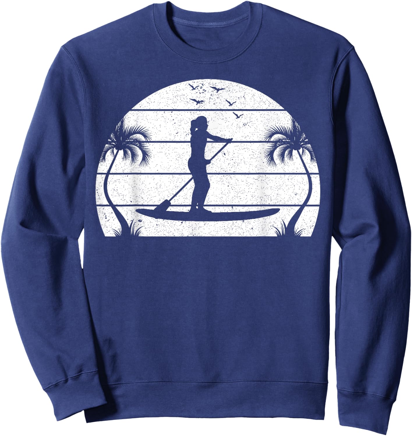 Water Sports Sunset SUP Girl - Stand Up Paddleboard Sweatshirt - Sweatshirt | Navy