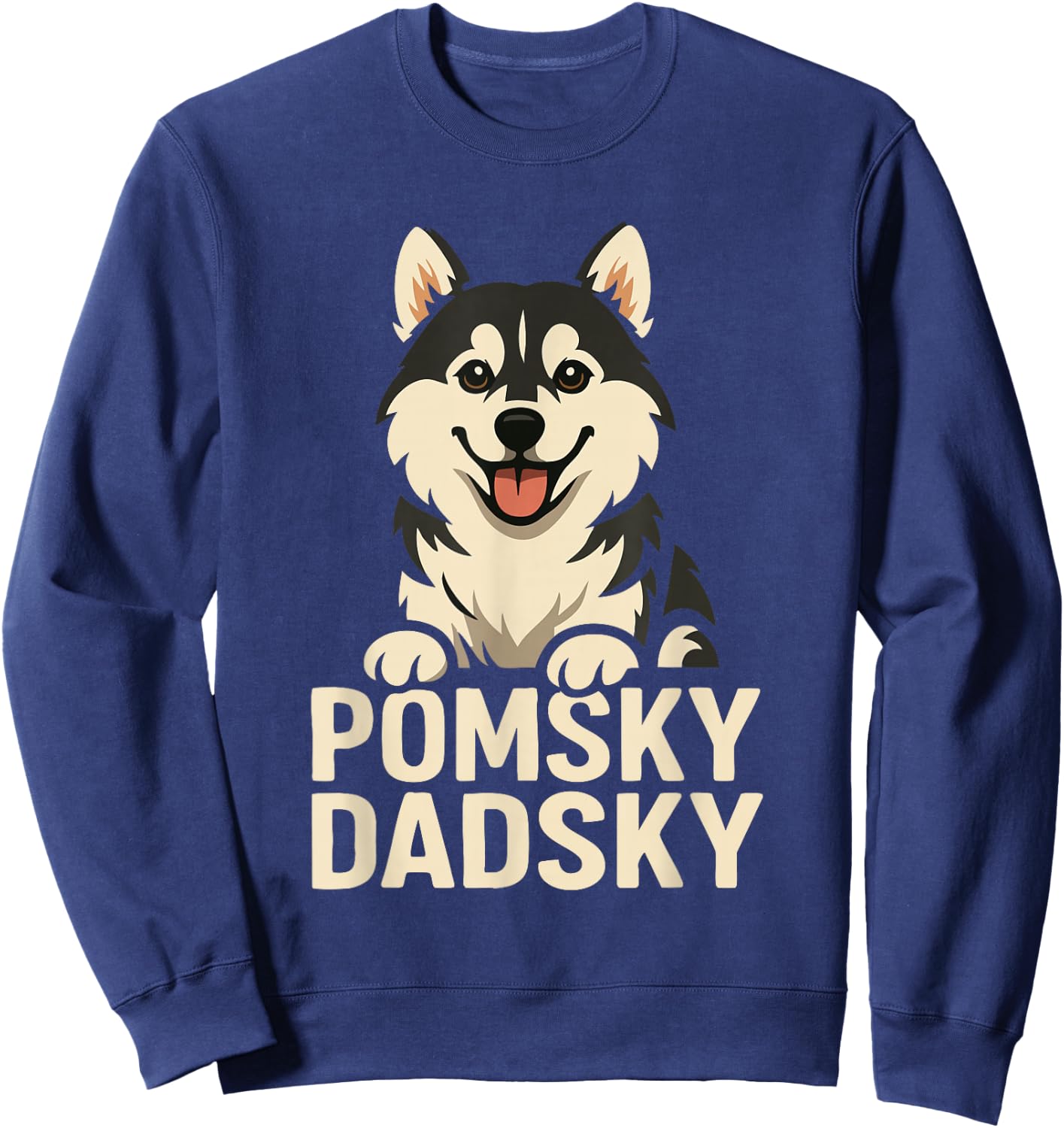Pomsky dadsky Dog Sweatshirt - Sweatshirt | Navy