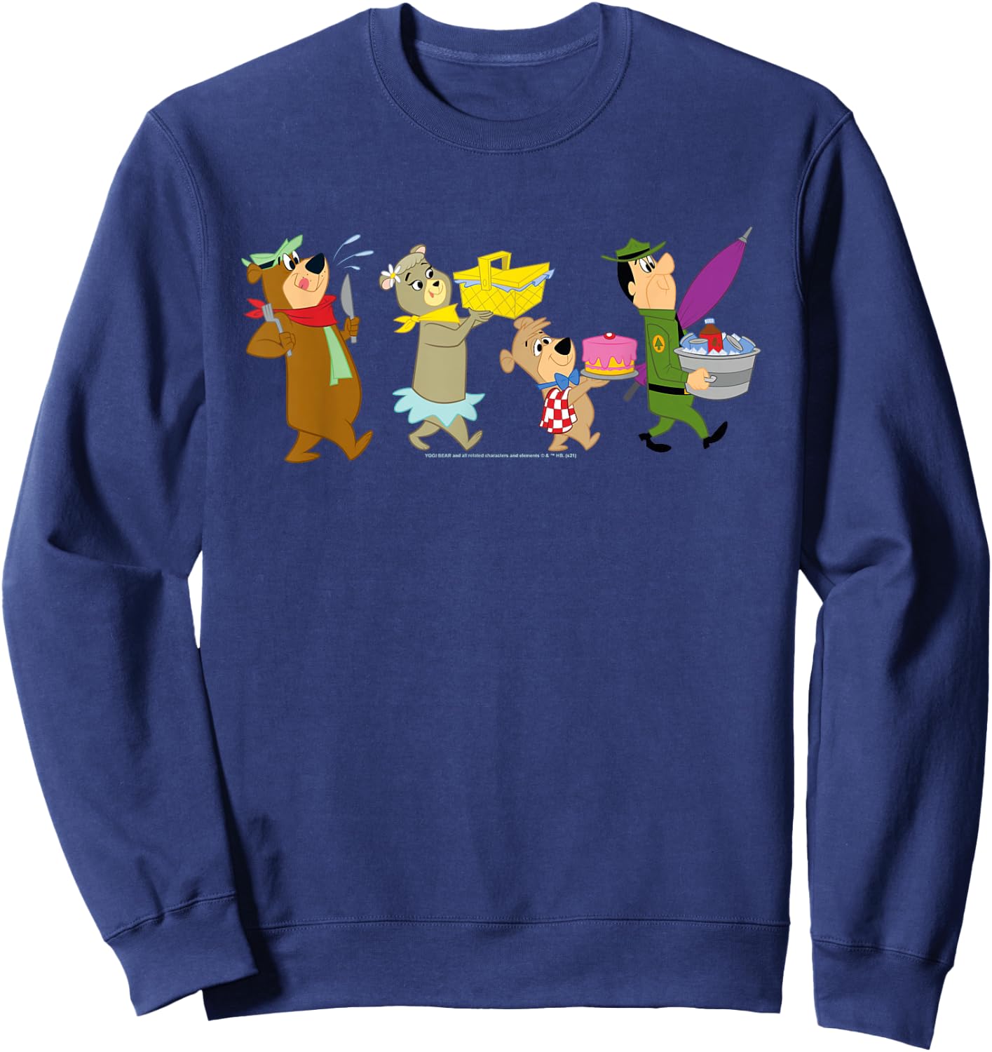Yogi Bear Marching to The Picnic Sweatshirt - Sweatshirt | Navy