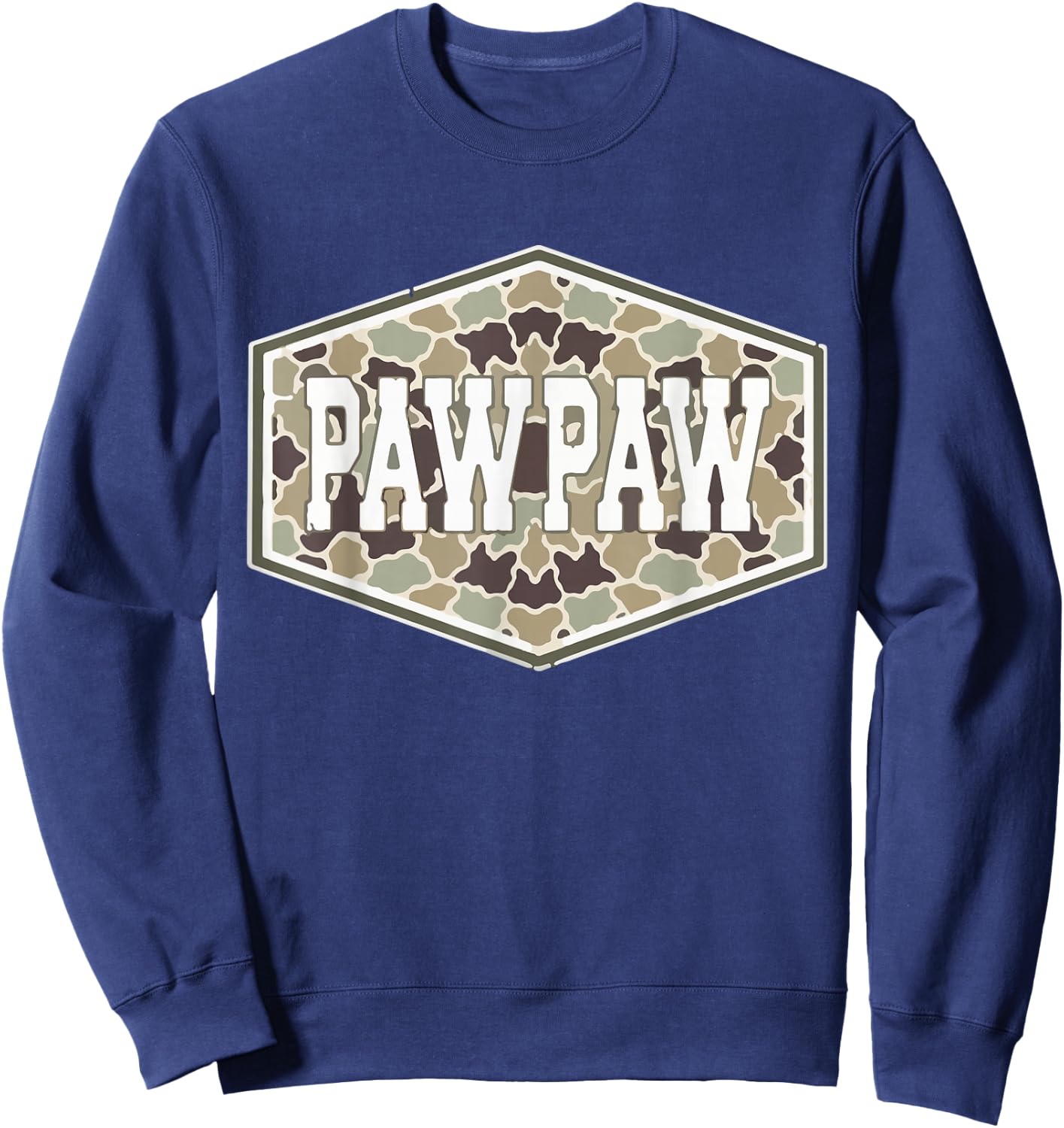 Vintage Camouflage Pawpaw Fatherhood Camo Family Fathers Day Sweatshirt - Sweatshirt | Navy