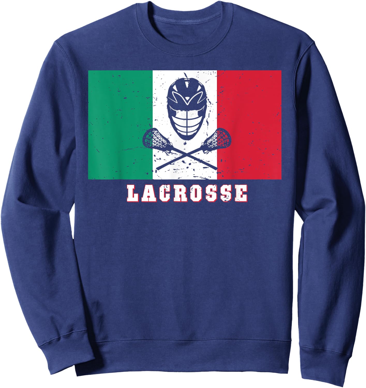 Italy Flag for Lax Athlete Fan - Italian Lacrosse Sweatshirt - Sweatshirt | Navy