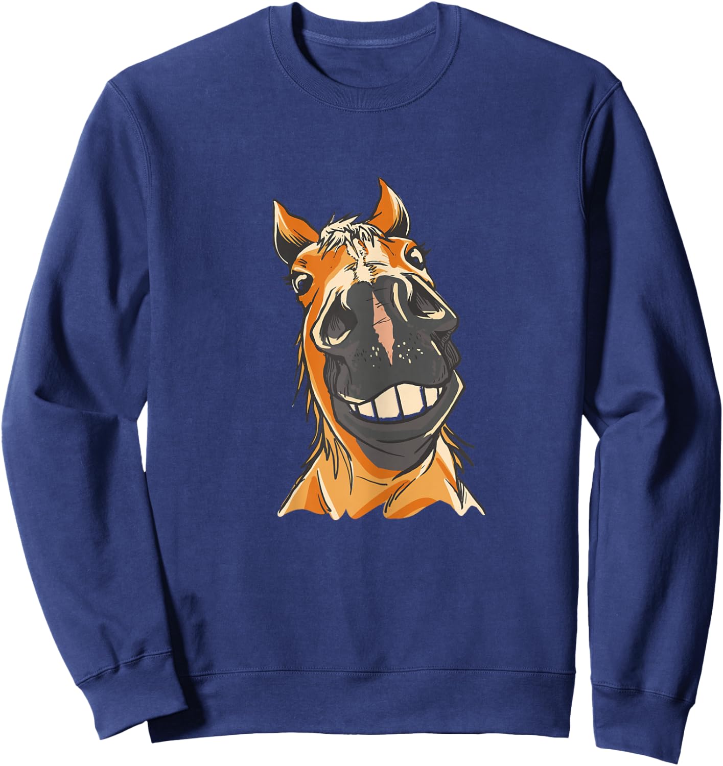 Braunes Pferd Lustiges Motiv Pferde Mädchen Stall und Reiten Sweatshirt - Sweatshirt | Navy