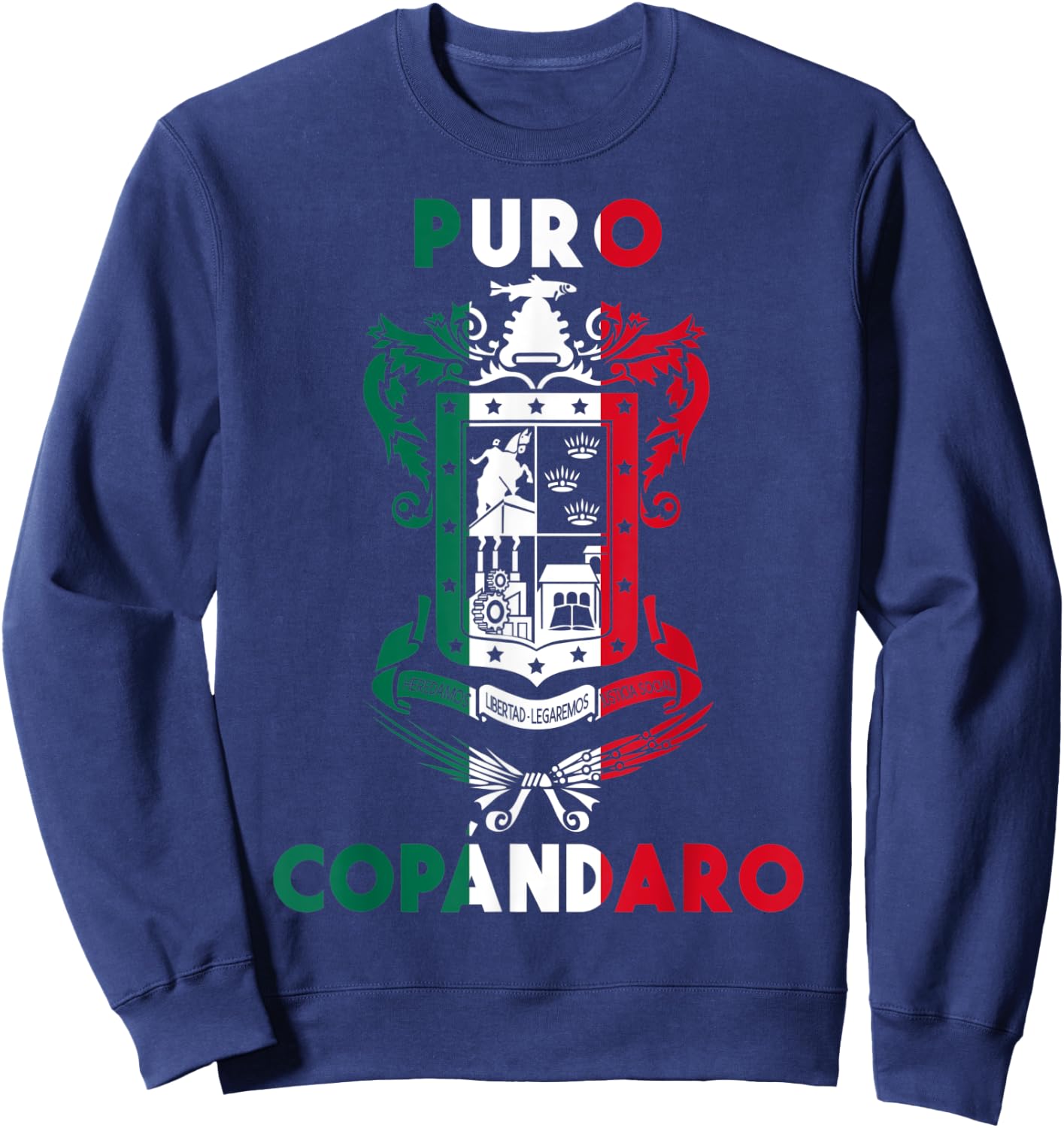 Copándaro Michoacan Mexico Escudo Y Lema Arte Emblem Merch Sweatshirt - Sweatshirt | Navy