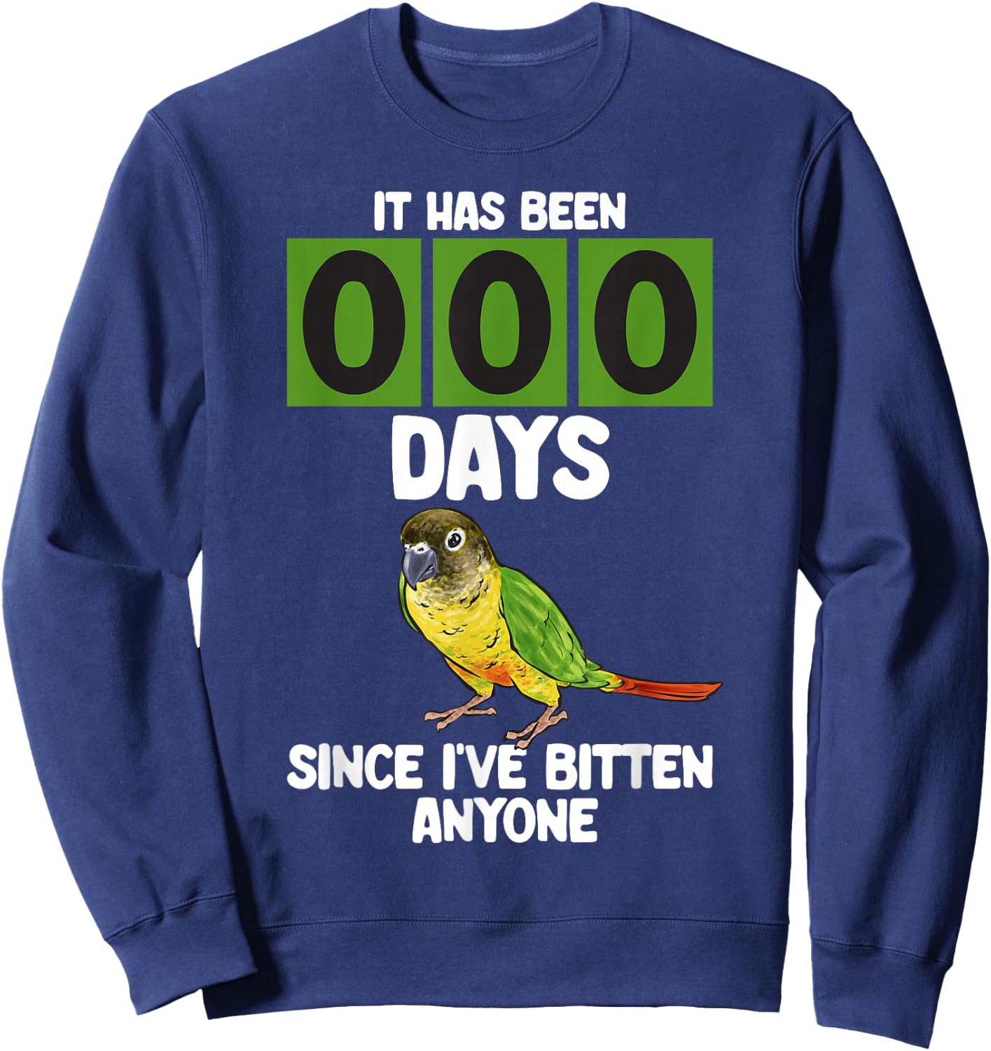 Green Cheek Conure Parrot Bird Conure Sweatshirt - Sweatshirt | Navy
