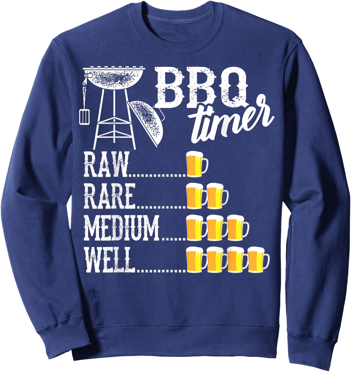 Funny BBQ Art Women Grilling Meat Smoking Barbecue Sweatshirt - Sweatshirt | Navy