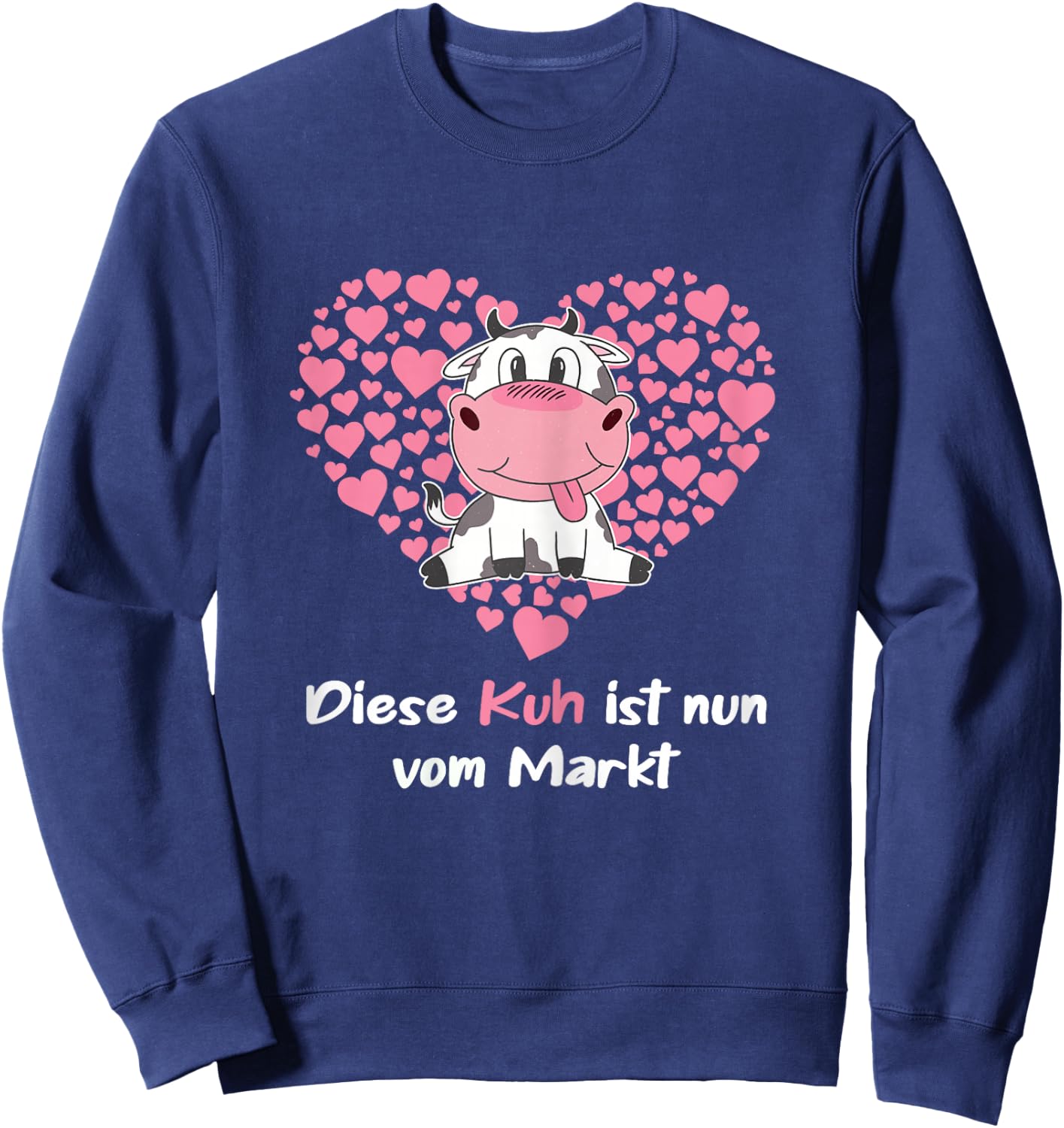 Damen Landwirtin Braut Outfit mit Kuh JGA Sweatshirt - Sweatshirt | Navy
