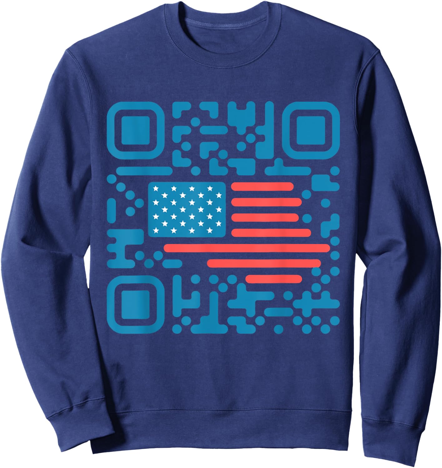 Trump Dance Troll QR Funny President Trump Dance Code Back Sweatshirt - Sweatshirt | Navy