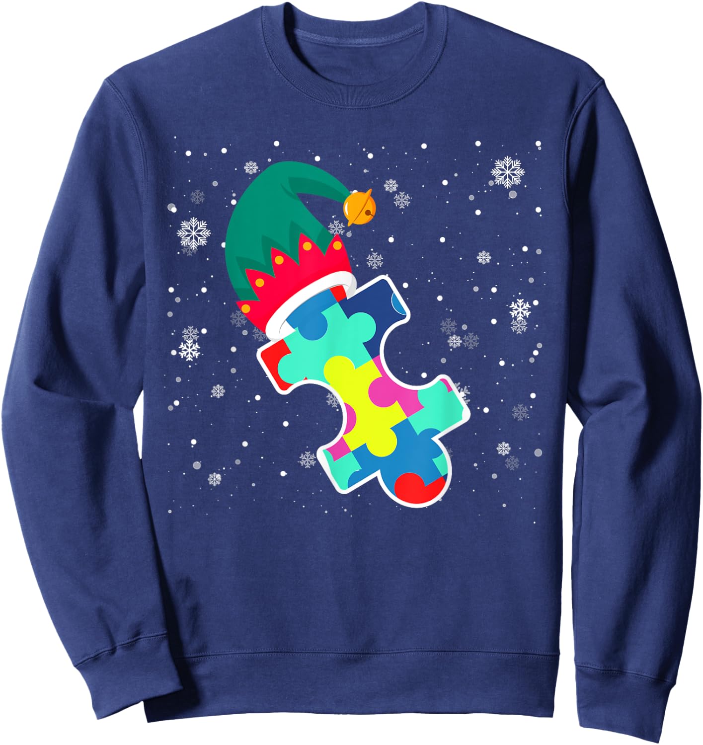 Autism Awareness Month Autism Christmas Season Xmas Day Sweatshirt - Sweatshirt | Navy