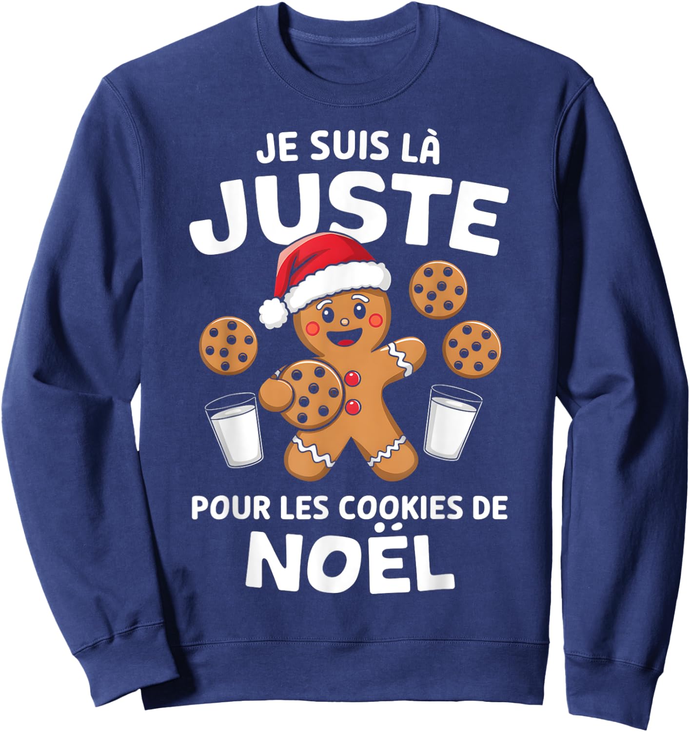 Christmas Man I'm There Just For Christmas Cookies , Black, S Sweatshirt - Sweatshirt | Navy