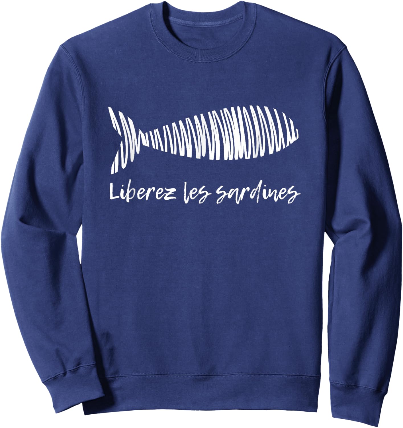 Free Sardines Sardines Sardine Aesthetic Fisherman , Black, S Sweatshirt - Sweatshirt | Navy