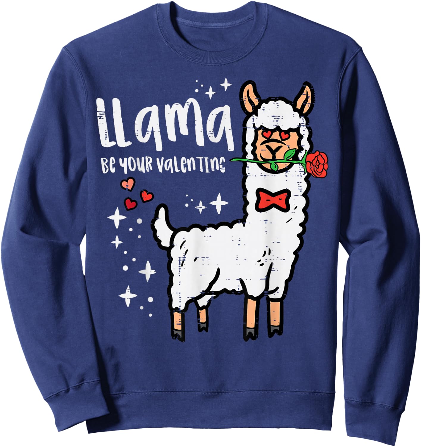 Llama Be Your Valentine Alpaca Men Boys Kids Youth Women Sweatshirt - Sweatshirt | Navy
