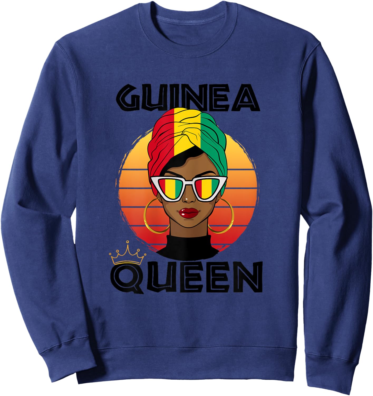Guinean Queen African Queen Guinea Flag Guinean Women Girls Sweatshirt - Sweatshirt | Navy
