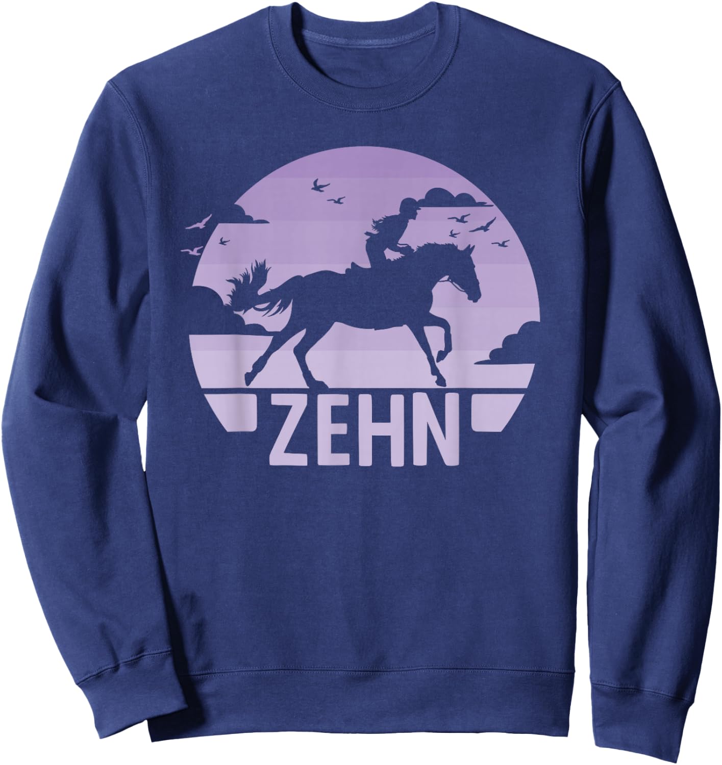 10. Geburtstag Reiterin 10 Jahre Mädchen Pferde Geburtstags Sweatshirt - Sweatshirt | Navy