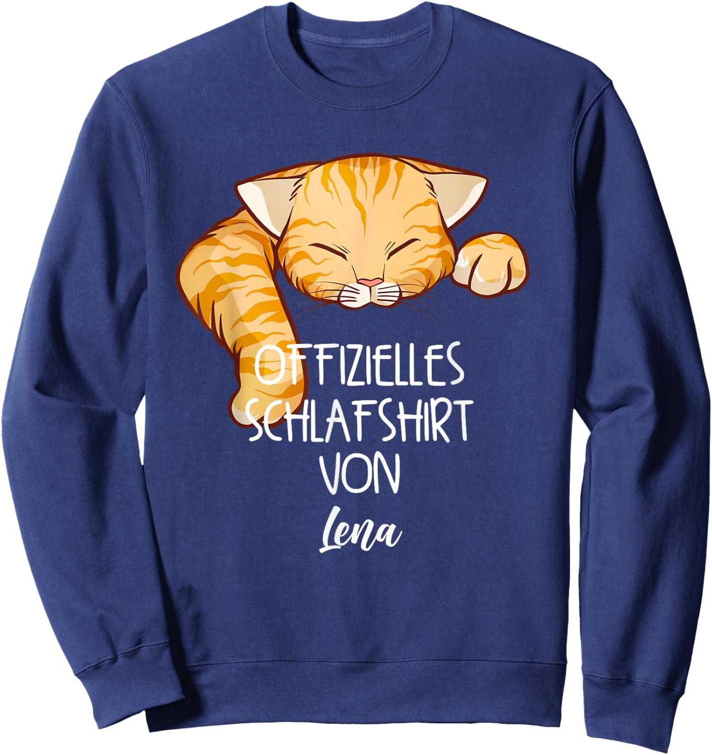 Offizielles Schlafshirt Von Lena Nachthemd Katzen Sweatshirt - Sweatshirt | Navy