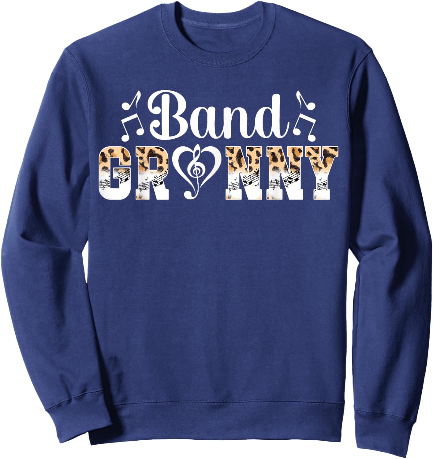 Band Granny Leopard Marching Band Granny Grandma Sweatshirt - Sweatshirt | Navy