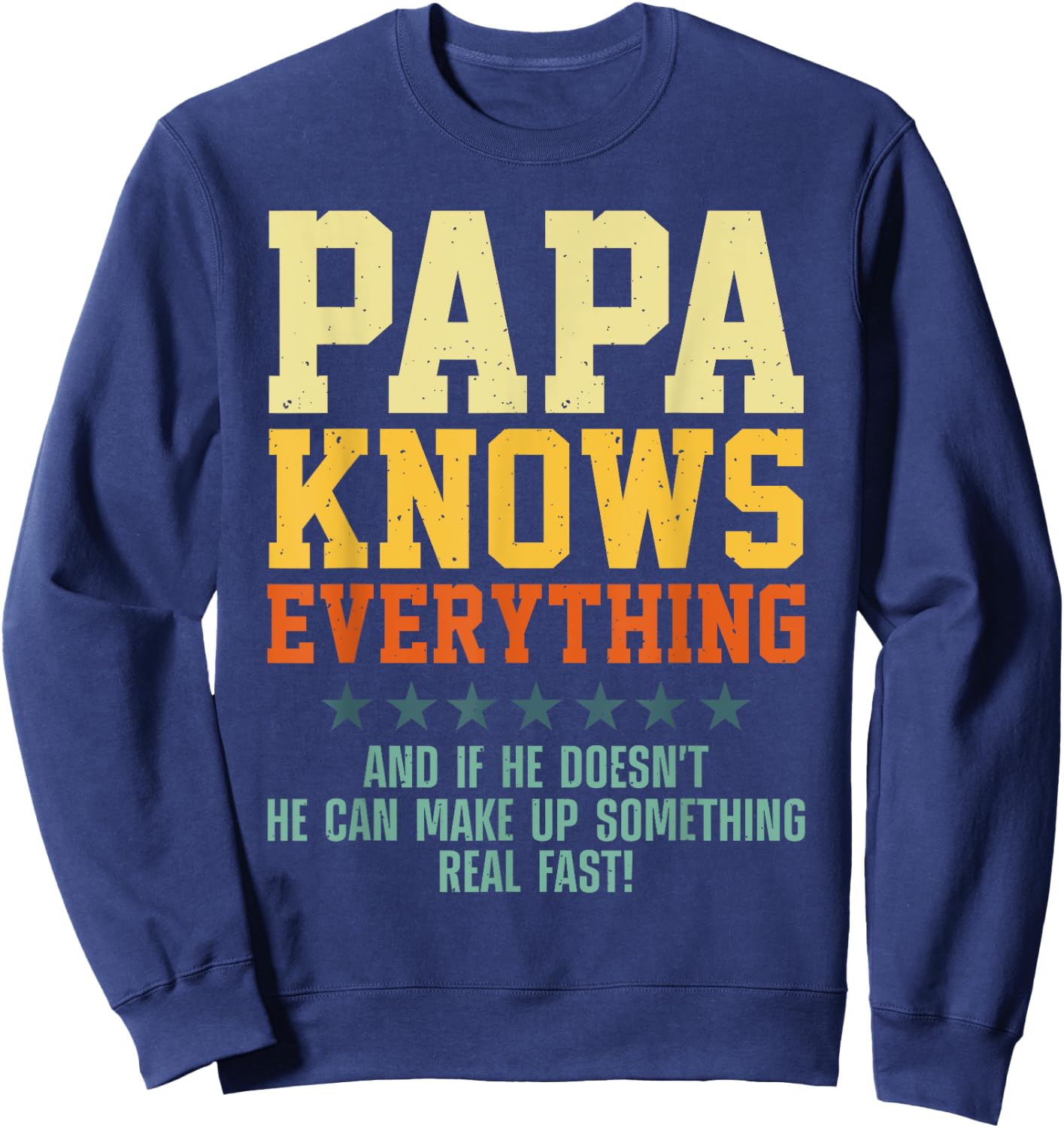 Best Papa Art For Grandpa From Grandkids Father's Day Papa Sweatshirt - Sweatshirt | Navy