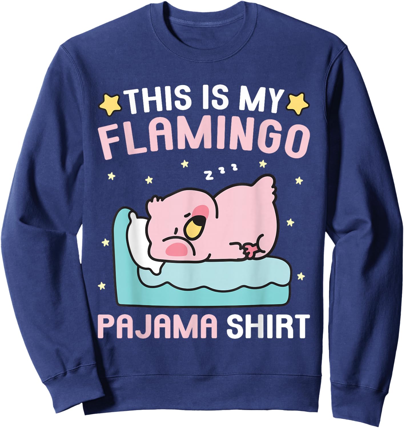 Cute PJ Teen Boys Girls PJs Funny This Is My Flamingo Pajama Sweatshirt - Sweatshirt | Navy