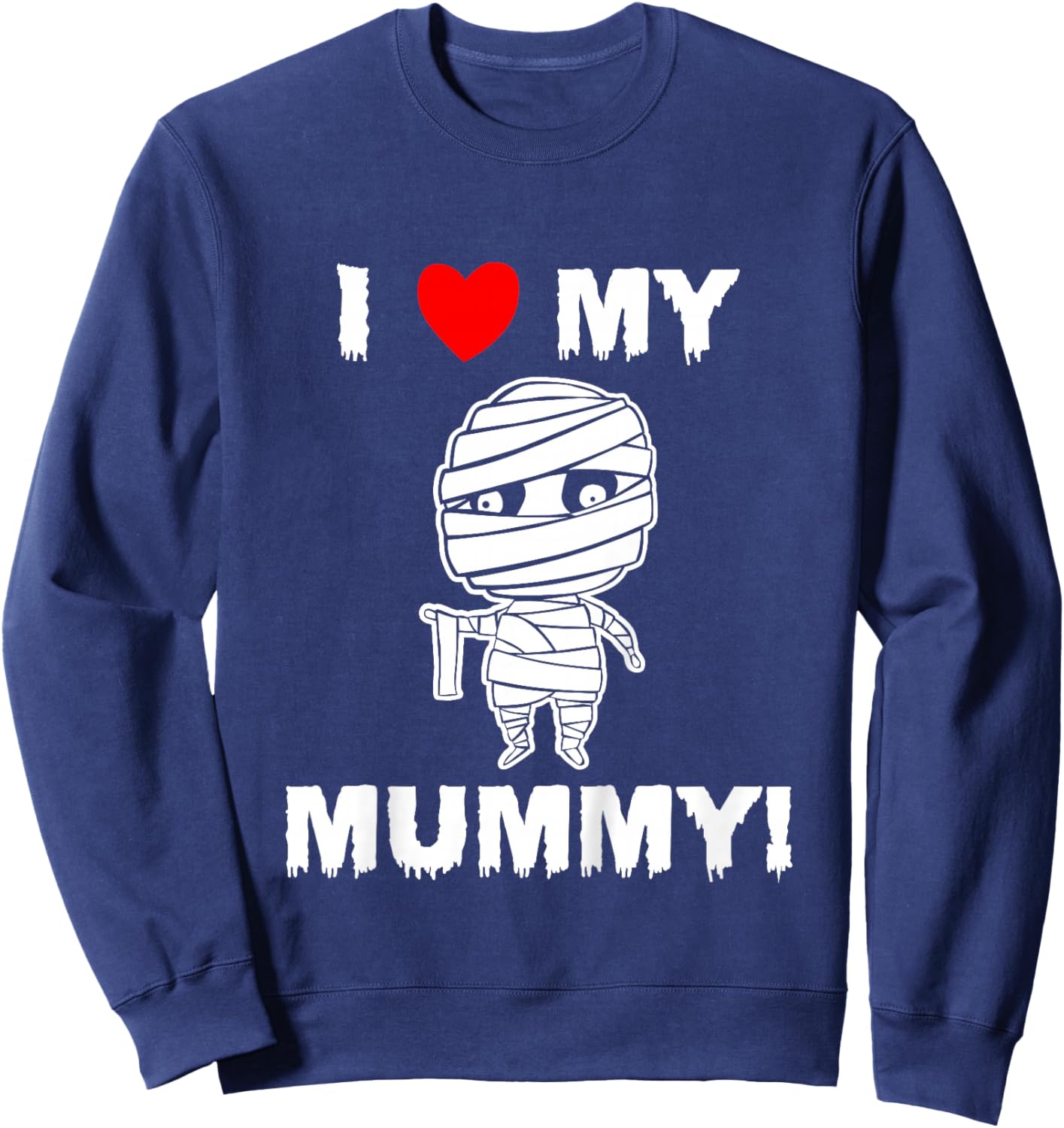 Kids Cute I Love My Mummy Funny Halloween Sweatshirt - Sweatshirt | Navy