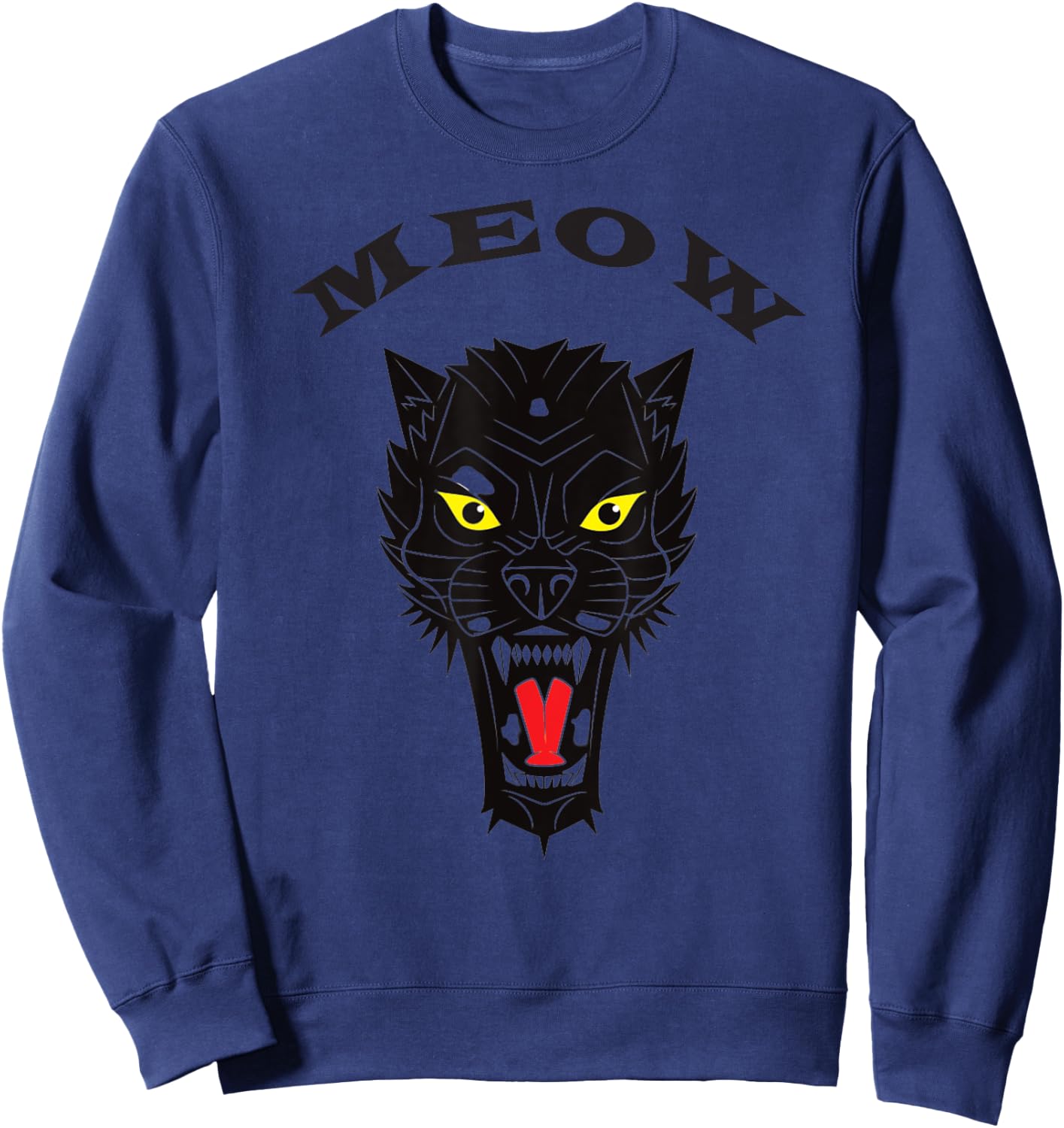 MEOW - Black Wolf with piercing eyes Sweatshirt - Sweatshirt | Navy