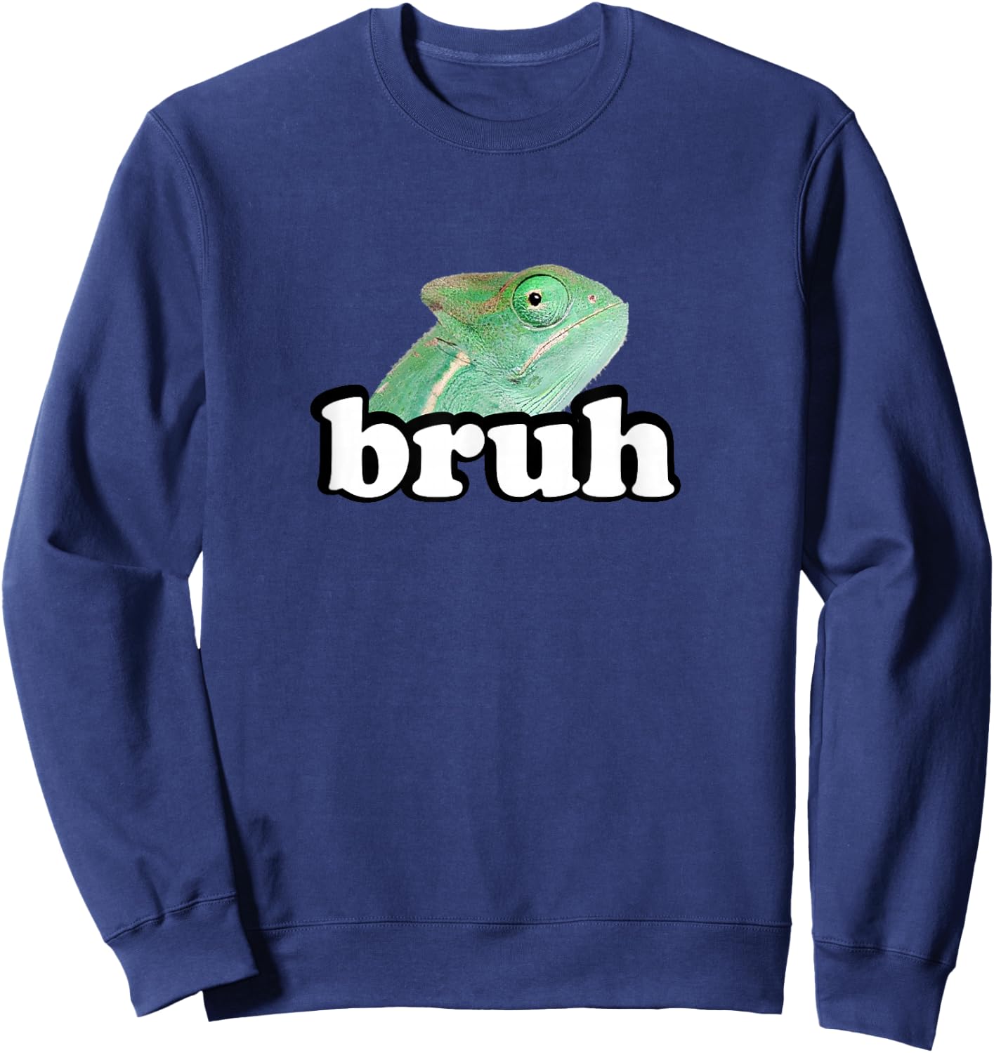 Cute Kids Boys Girls Bruh Reptile Veiled Chameleon Lover Sweatshirt - Sweatshirt | Navy
