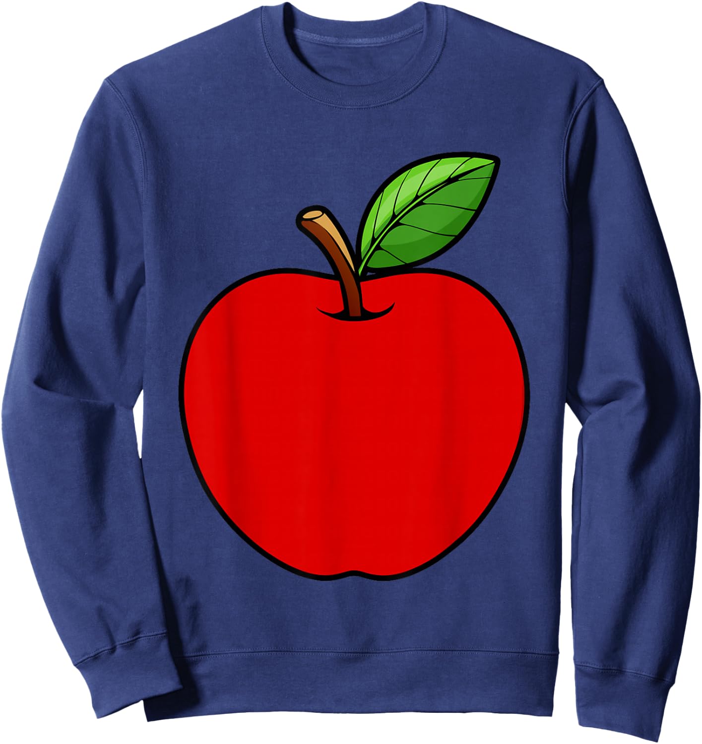 Cute Red Apple Design Women Kids Adult Apple Fruit Sweatshirt - Sweatshirt | Navy
