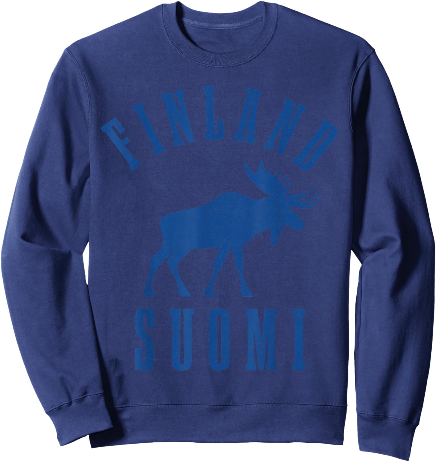 Finland Suomi Moose Finnish Finn Sisu Souvenir Vintage Sweatshirt - Sweatshirt | Navy