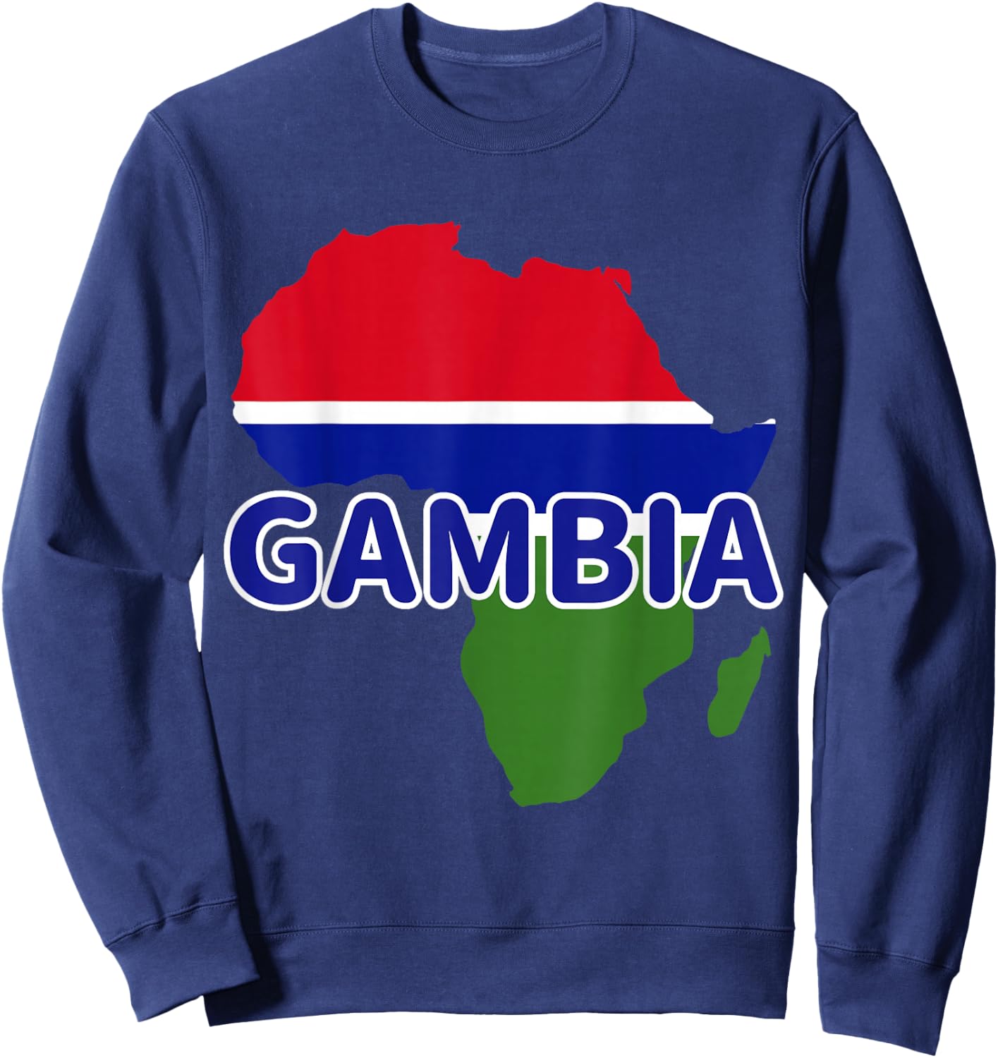 Gambia Gambian Pride Flag Map Africa Print Sweatshirt - Sweatshirt | Navy