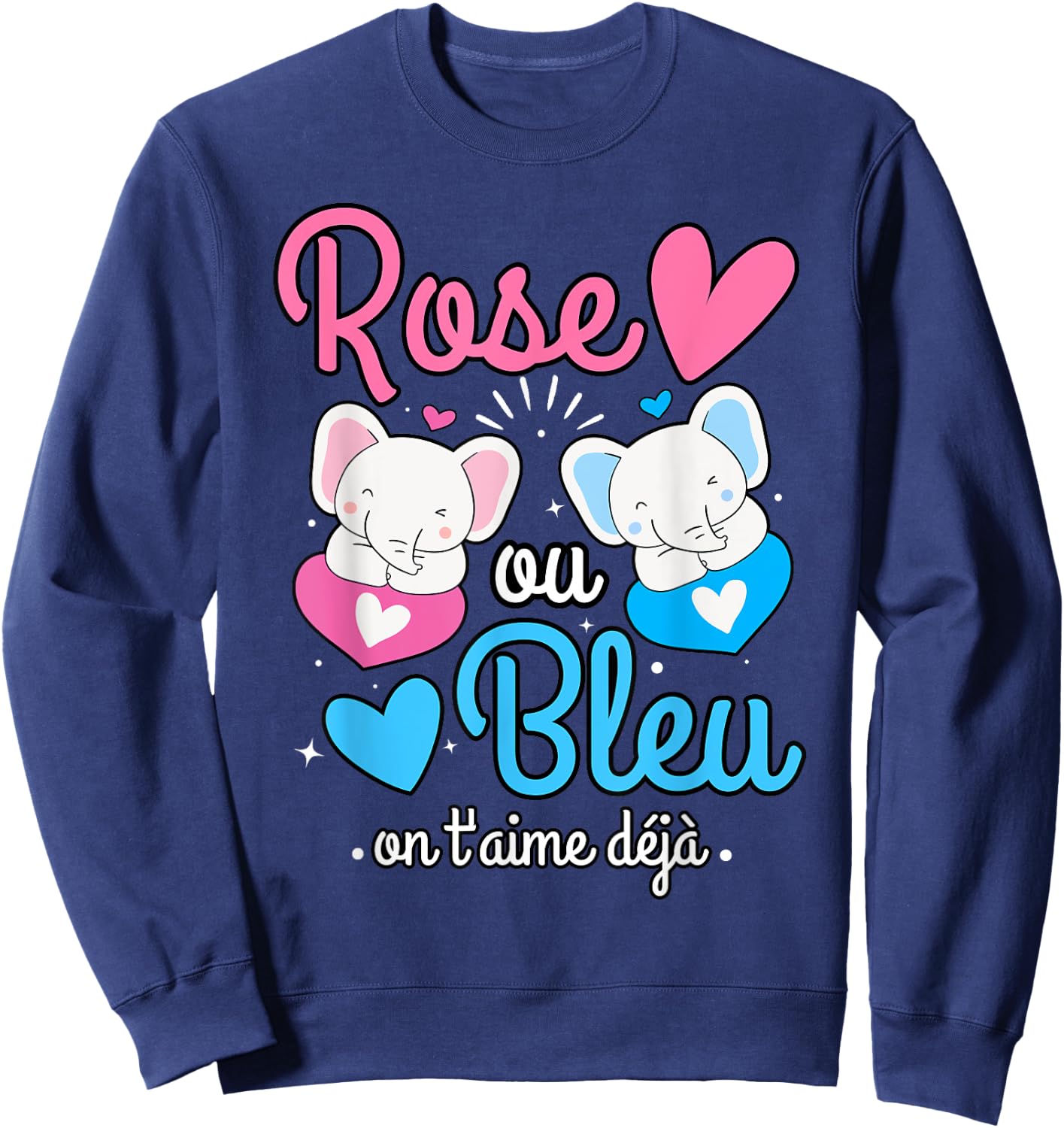 Baby shower surprise gender reveal baby sex announcement , Black, S Sweatshirt - Sweatshirt | Navy