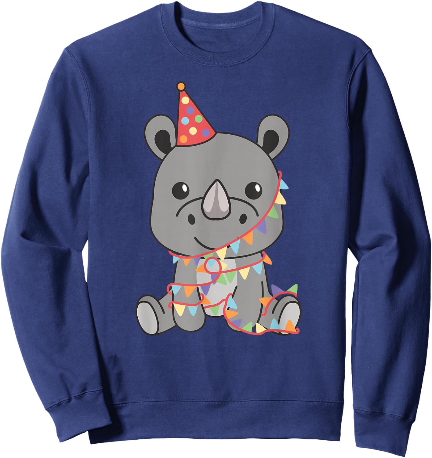 Rhinoceros for Birthday for Children a Birthday Rhino Sweatshirt - Sweatshirt | Navy