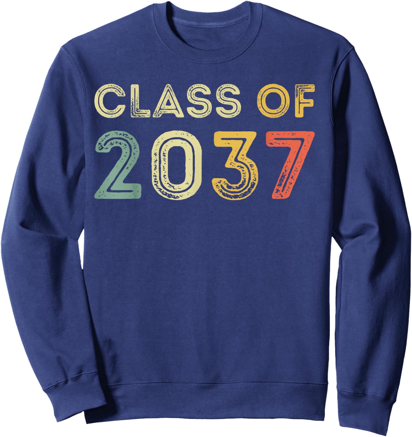 Vintage Class Of 2037 Graduation Senior 2037 Sweatshirt - Sweatshirt | Navy