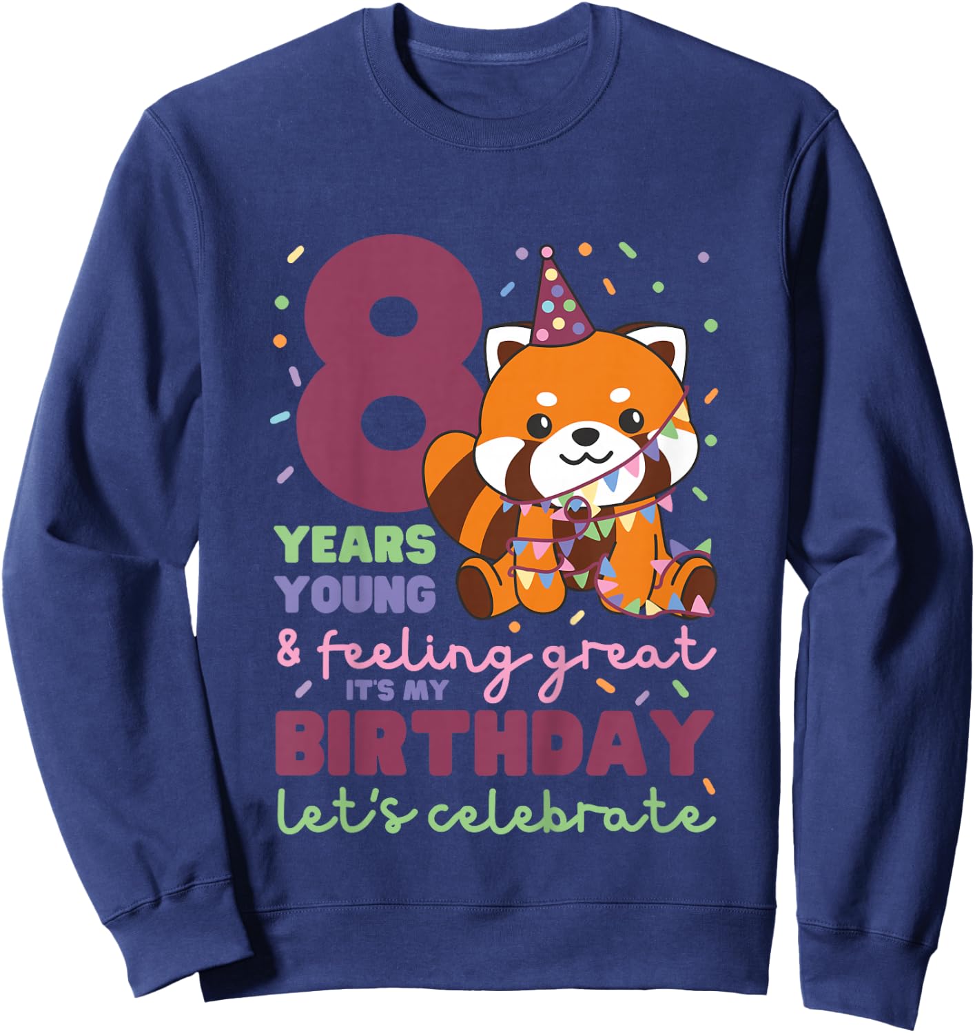 Kinder Roter Panda zum 8. Geburtstag für Kinder acht Jahre alt Sweatshirt - Sweatshirt | Navy