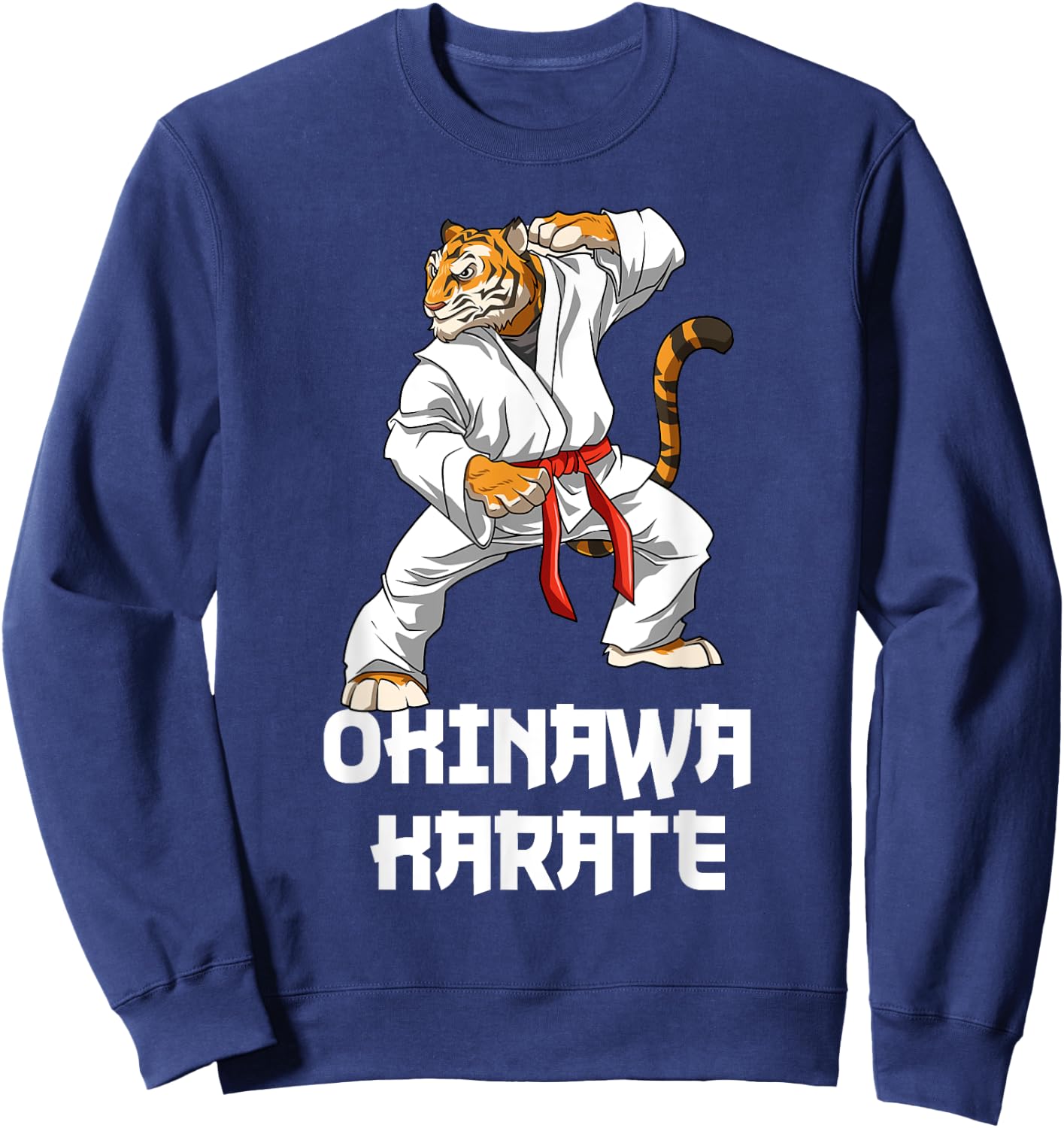 Okinawa Karate Tiger - Karate Japanese Martial Arts , black Sweatshirt - Sweatshirt | Navy