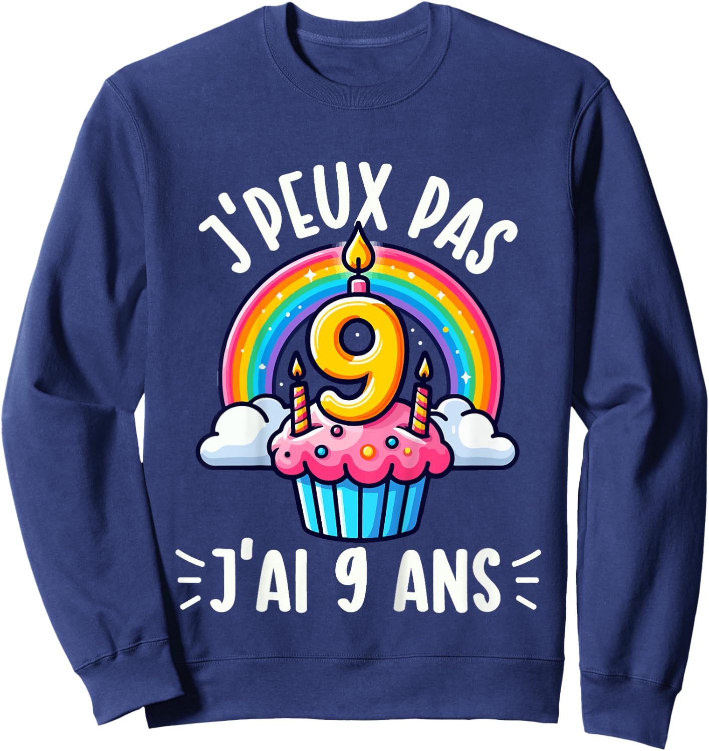 Kids Je Peux Pas Je ai 9 Ans Anniversaire Funny Funny Kawaii , Black, 2 Sweatshirt - Sweatshirt | Navy
