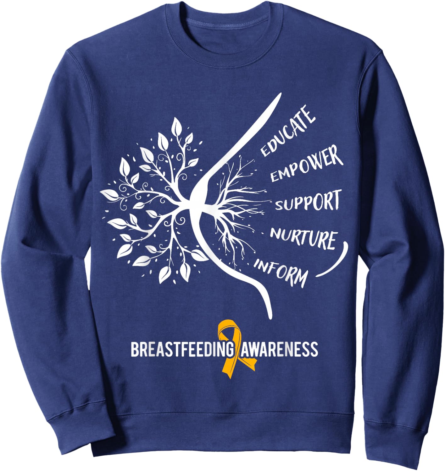 Breastfeeding Awareness Family USA Breast Milk Lactation Mom Sweatshirt - Sweatshirt | Navy