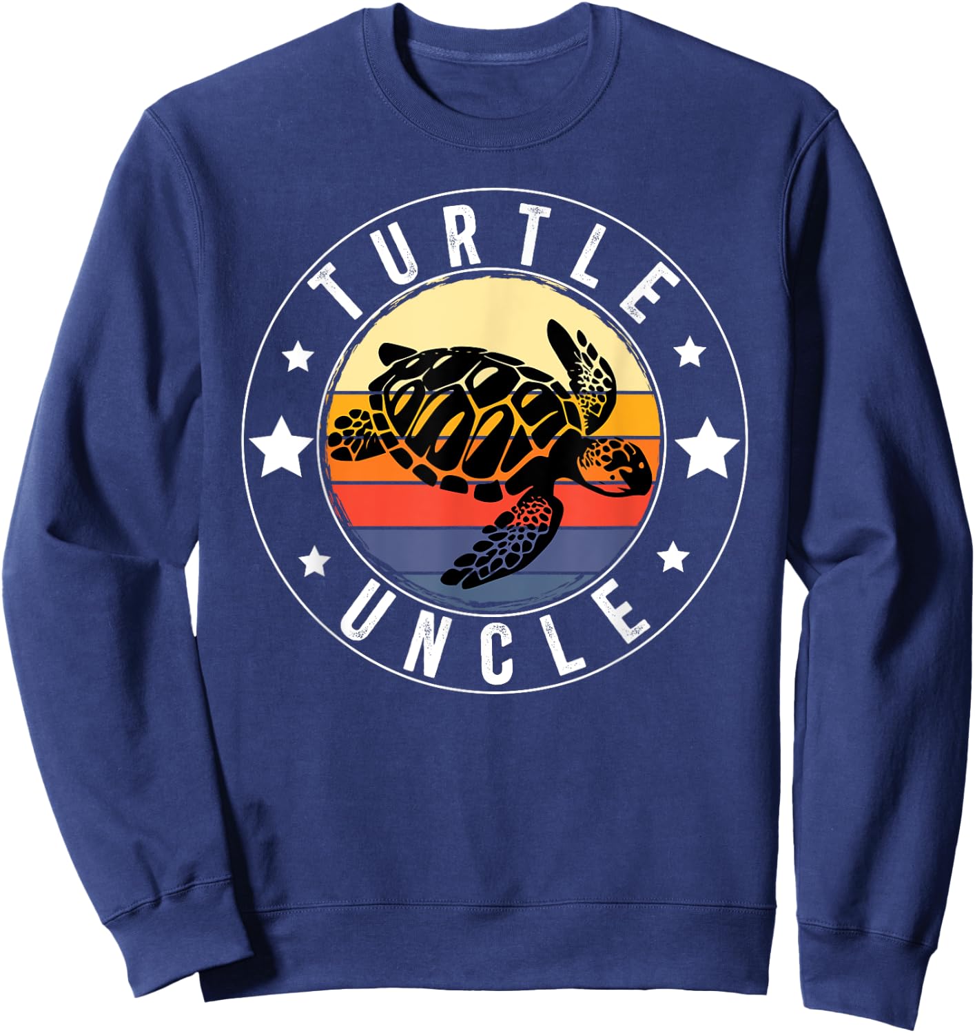 Turtle Uncle Retro Turtle Owner Turtle Lover Sweatshirt - Sweatshirt | Navy